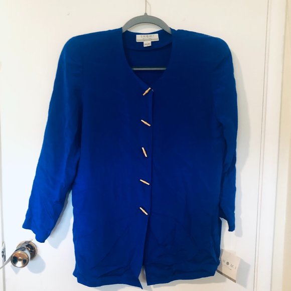 Vintage Shomi by Miller Shor Petite 100% Silk Pant Suit Size 8 NWT - Picture 3 of 9